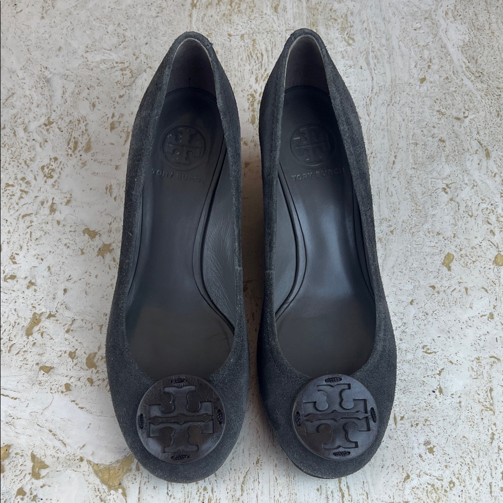 Tory Burch SALLY-SPLIT SUEDE women’s size 8 made in Brazil wedge classic office